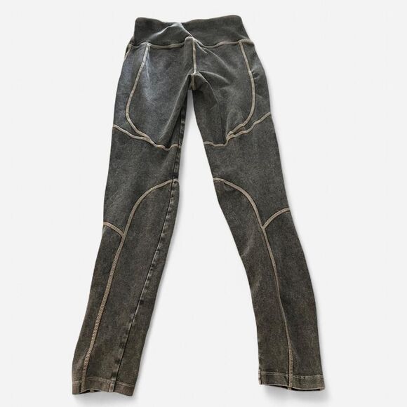 Free People movement New Flow Leggings Vintage Black Washed contrast stitch XS - Picture 6 of 8